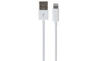 CABLE LIGHTNING (8 CLAVIJAS, MACHO) A USB A -  COLOR BLANCO - 1m
