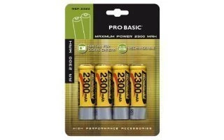 Baterías recargables 2.300 mAh. NI-MH 4xAA