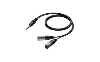 Adam Hall Cables CAB 733 150 - Cable de audio Jack estéreo de 6,3 mm a 2 x XLR macho 1,5 m
