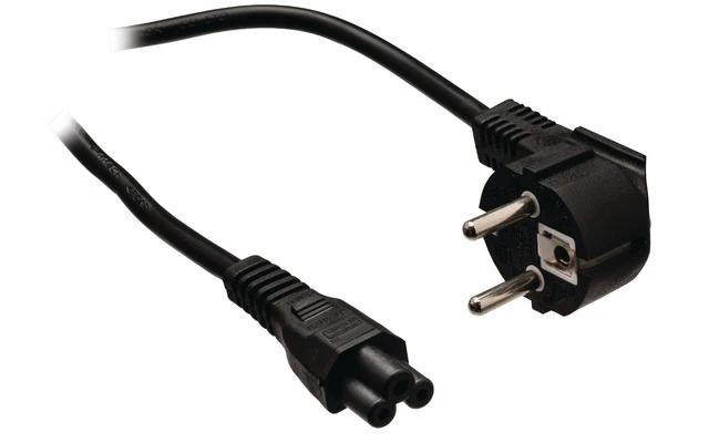 Cable de alimentación Schuko macho en ángulo - IEC-320-C5 de 2.00 m en color negro