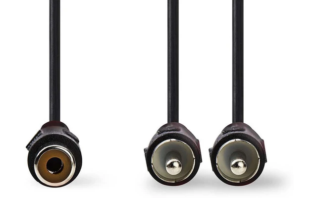 Cable para subwoofer - 2x RCA Macho - RCA Hembra - 0,2 m - Negro