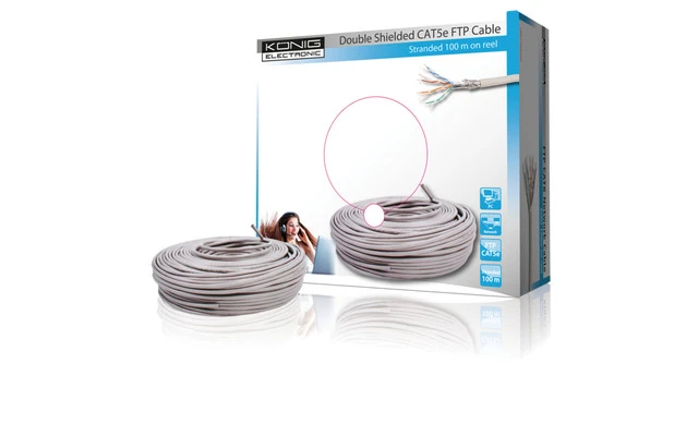 Cable de Red CAT5e en Bobina SF/UTP Gris Varado