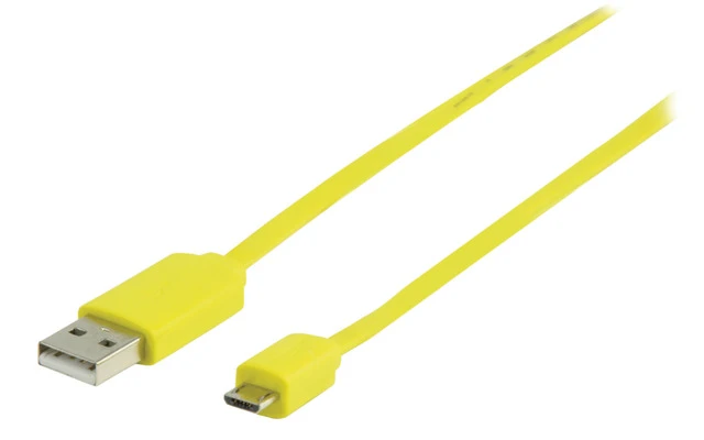 Cable adaptador USB 2.0 A Macho - Micro B Macho 1.00m color amarillo
