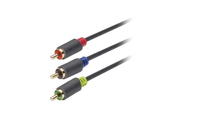 Cable de vídeo compuesto de 3 x RCA macho a 3 x RCA macho de 2,00 m en gris - König KNV24350E20