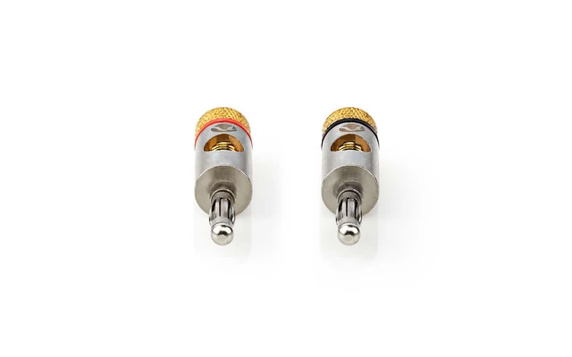 Conector Banana - Banana Macho - Chapado en Oro - 2 Piezas - Aluminio - Metálico - Nedis CATB269