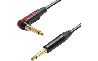 Adam Hall Cables K5 IRP 0600 SP - Cable Neutrik silentPLUG de Jack 6,3 mm mono acodado 6 metros