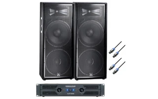 Disco Móvil JBL Pro - 2x JBL JRX 225D + VLP 1500 + 2x Cable SpeakOn 5 metros