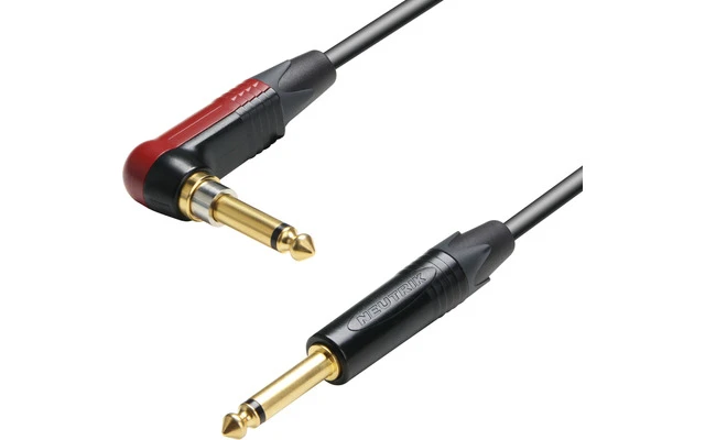 Adam Hall Cables K5 IRP 0600 SP - Cable Neutrik silentPLUG de Jack 6,3 mm mono acodado 6 metros