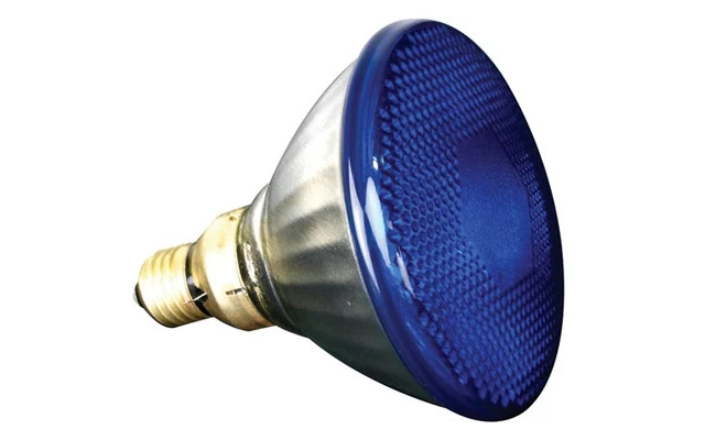 Bombilla halógena Sylvania 80W / 240V , PAR38 , E27 , FL 30°, Azul