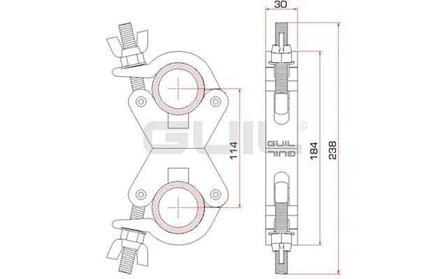 Guil ABZ-30/N Abrazadera doble giratoria (360º)