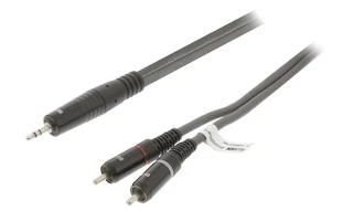 Cable de Audio Estéreo Macho de 3,5 mm - 2x RCA Macho de 5,0 m Gris Oscuro - Sweex SWOP22200E50