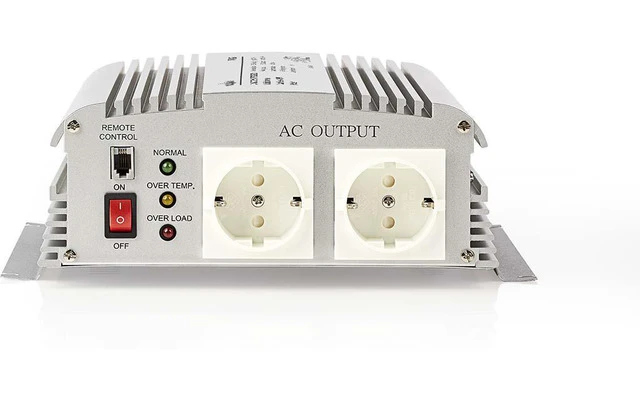 Inversor de Potencia de Onda Sinusoidal Modificada - 24 V de CC - 230 V de CA - 1000 W - 2x Sali