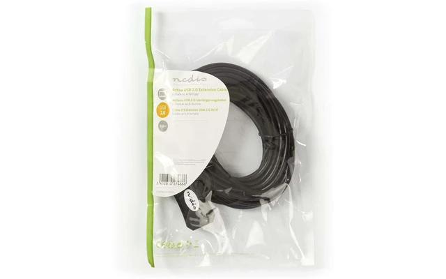 Cable Alargador Activo USB 2.0 - A Macho - A Hembra - 5,0 m - Negro