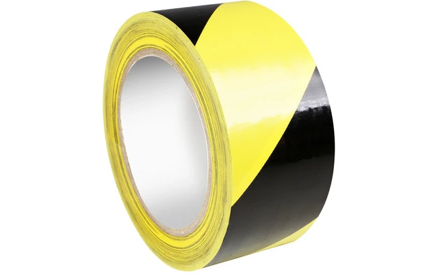 Cinta de seguridad 0,15 mm x 50 mm x 33 m amarillo / negro