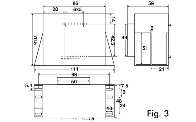 TRANSFORMADOR MÚLTIPLES APLICACIONES 50VA 1 x 6-9-12-15-18-24V / 1 x 2.08A 2.6A