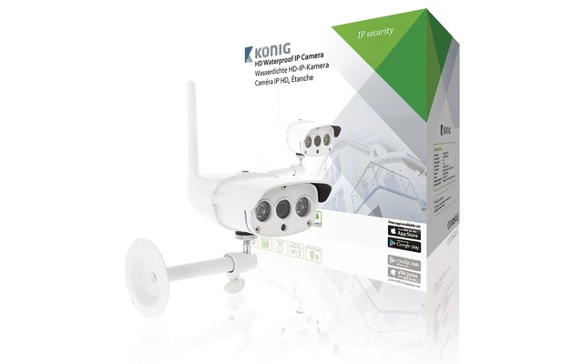Cámara HD IP 1280x720 de Exterior en Color Blanco - König SAS-IPCAM220