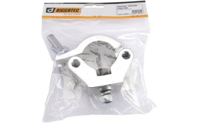RIGGATEC 400200035 Semiabrazadera pesada plateada hasta 750kg (48-51 mm)