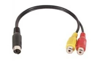 CABLE DE ADAPTADOR MINI-DIN MACHO A 2 x CONECTOR RCA HEMBRA
