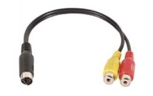 CABLE DE ADAPTADOR MINI-DIN MACHO A 2 x CONECTOR RCA HEMBRA