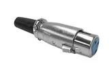 Conector XLR Hembra - 3 Contactos - Niquelado - tipo corto