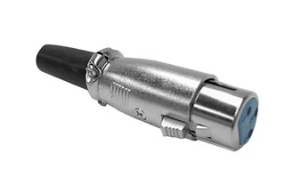 Conector XLR Hembra - 3 Contactos - Niquelado - tipo corto