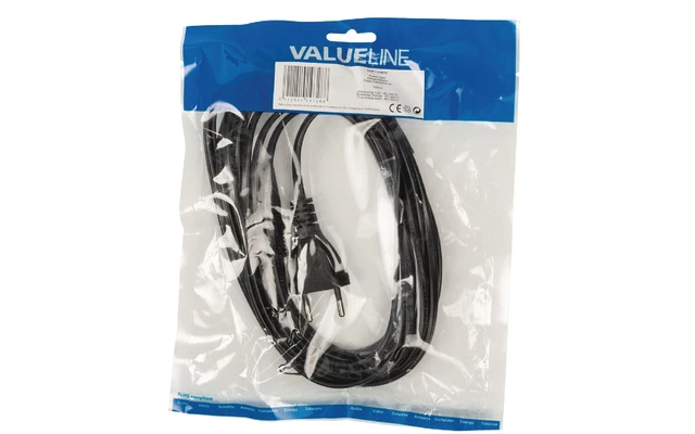 Cable de alimentación con enchufe suizo macho - IEC-320-C7 de 5.00 m en color negro