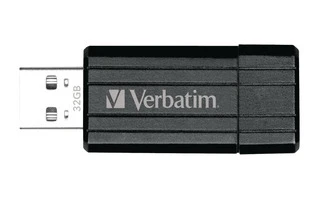 Verbatim 49064 - Lápiz de memoria USB 2.0 de 32 GB PinStripe negro 