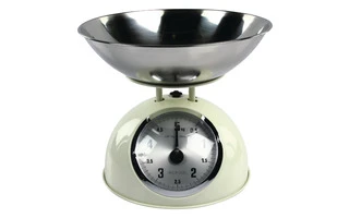 Báscula de cocina retro con bol de acero inoxidable - HC-KS60C