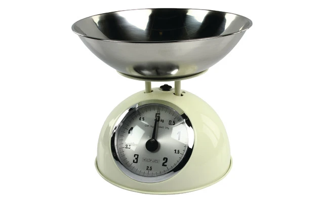 Báscula de cocina retro con bol de acero inoxidable - HC-KS60C