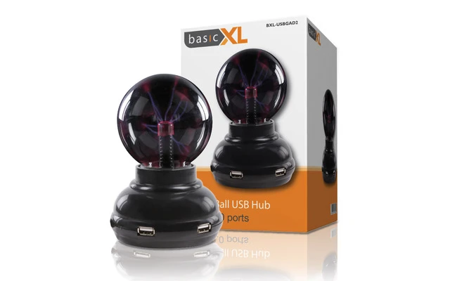 Esfera de plasma con concentrador de USB de 4 puertos