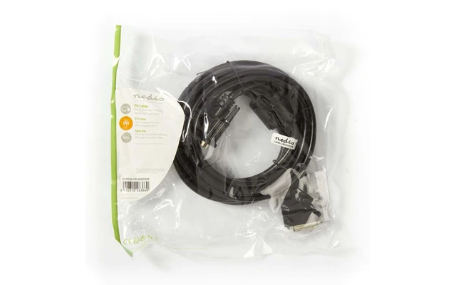 Cable DVI - DVI-D Macho de 24+1 Pines - DVI-D Macho de 24+1 Pines - 3,0 m - Negro - Nedis CCGP32