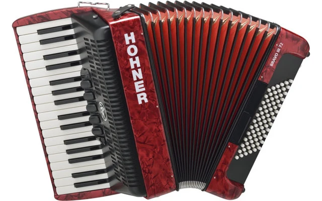 Hohner BRAVO III 72 RED NEW