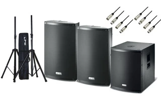 FBT X-Sub 15SA - 2x FBT X-Lite 12A con trípodes de altavoz - 3200W