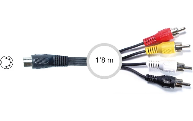 Conector de audio 5 DIN macho a 4 RCA macho