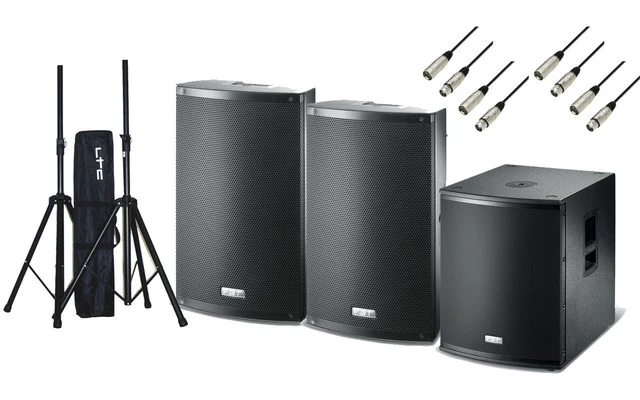 FBT X-Sub 15SA - 2x FBT X-Lite 12A con trípodes de altavoz - 3200W