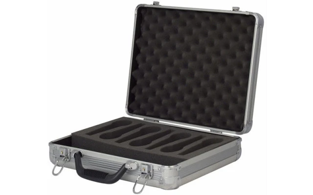 Flightcase para 7 microfonos - Color Plata