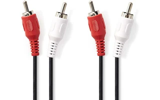 Cable de Audio Estéreo - 2x RCA Macho - 2x RCA Macho - 2,0 m - Negro