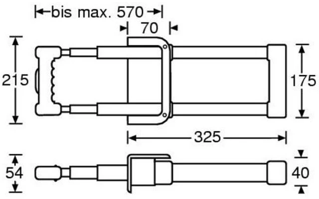 Adam Hall Hardware 3473 - Asa telescópica escamoteable 2 Extensiones