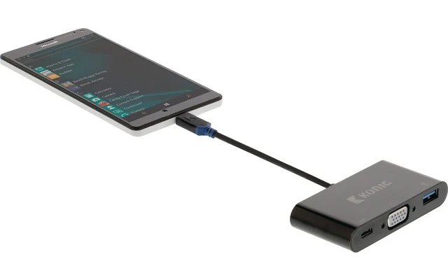 Adaptador de varios puertos de A/V digital USB 3.1 C macho - C/VGA/A hembra de 0,15 m
