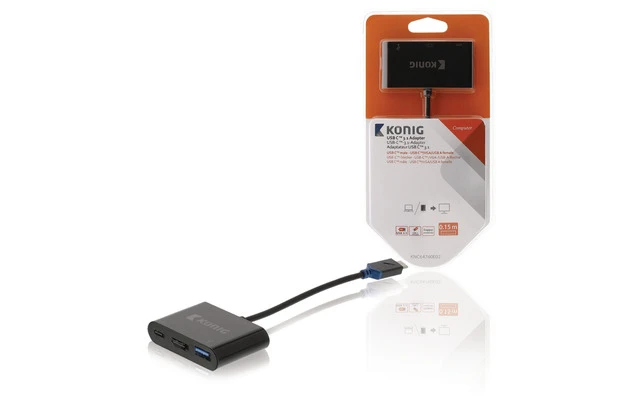 Adaptador de varios puertos de A/V digital USB 3.1 C macho - C/VGA/A hembra de 0,15 m