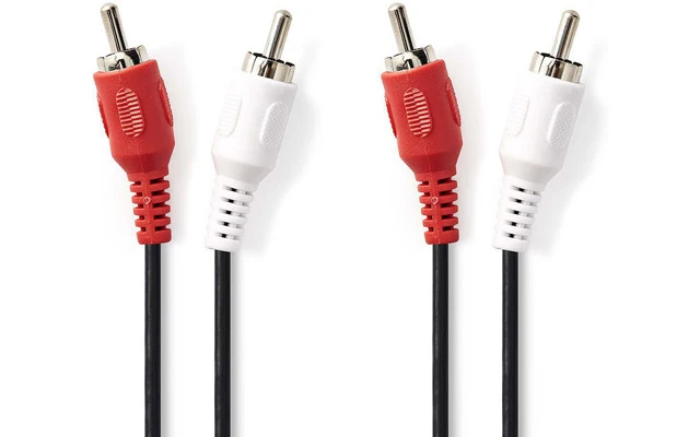 Cable de Audio Estéreo - 2x RCA Macho - 2x RCA Macho - 2,0 m - Negro