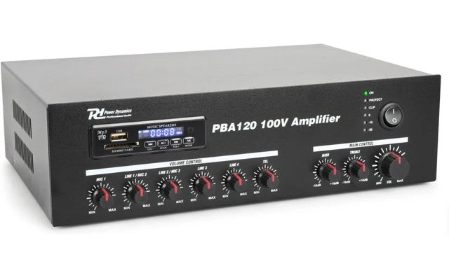 Power Dynamics PBA120 Amplificador linea 100V 120W