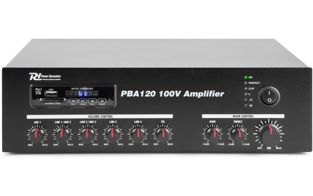 Power Dynamics PBA120 Amplificador linea 100V 120W