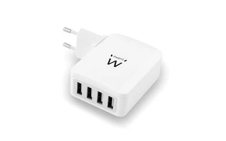 EWENT - CARGADOR INTELIGENTE CON 4 PUERTOS USB - 5.4 A
