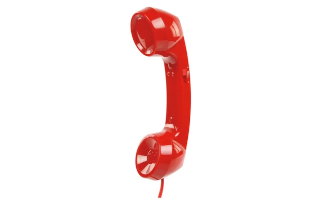 Auricular de teléfono retro rojo