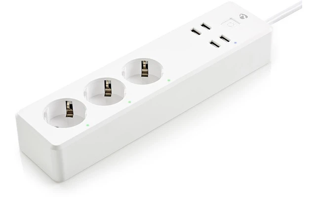 Regleta SmartLife - Wi-Fi - 3 x Schuko (CEE 7/3) / 4 x USB - 16 A - 3680 W