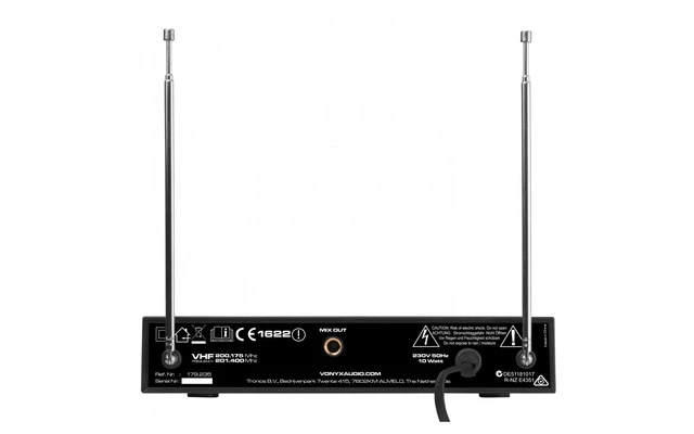 Vonyx WM522B Microfono inalambrico VHF 2 canales con 2 micros de cabeza