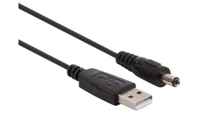 CABLE USB 2.0 - CONECTOR MACHO TIPO A A CONECTOR DC MACHO - 2.5 x 5.5 mm  - COLOR NEGRO - 1 m
