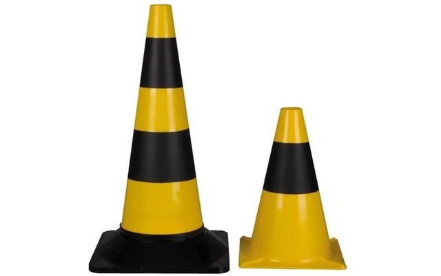 Cono de señalización - color Amarillo/Negro 50cm