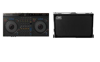 Foto del pack AlphaTheta DDJ-GRV6 con FlightCase UDG y pórtatil